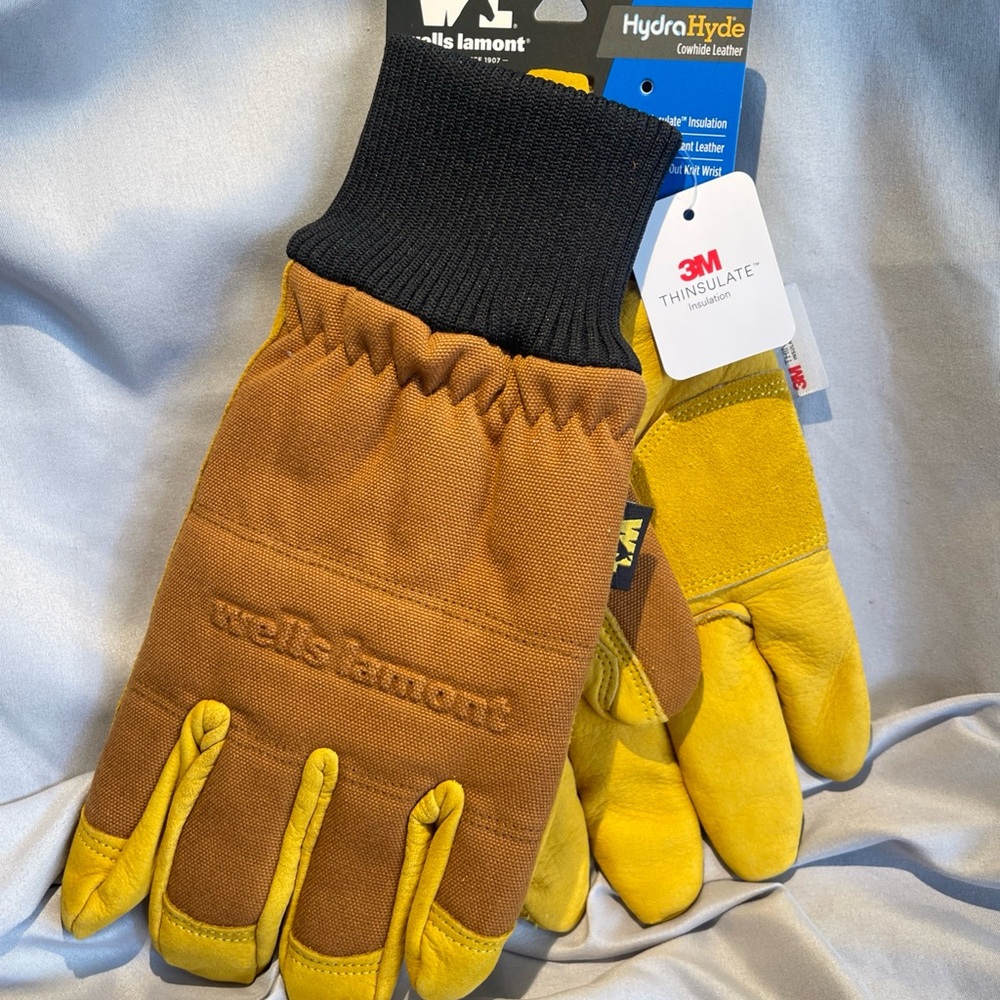Wells Lamont Yellow and Brown Men's Waterproof Work Gloves